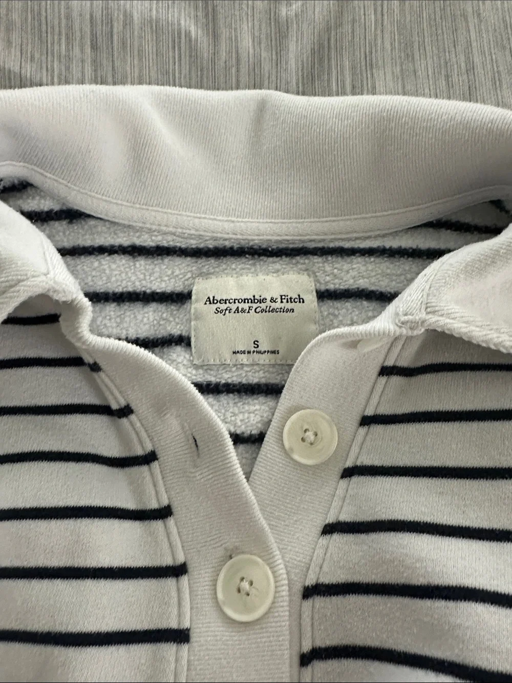 Abercrombie & Fitch Striped Polo Sweatshirt - Picture 2 of 7